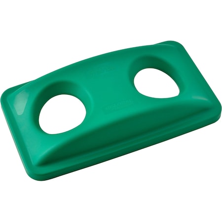 Global Industrial Recycling Bottle & Can Lid, Green, Plastic, 20 in W/Dia 261905GN